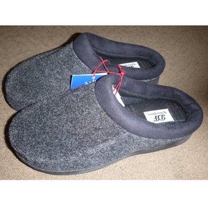 Mens Dearfoams Faux Wool Clog Slippers Size Small 7/8 Memory Foam NWT